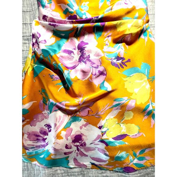ASTR the Label Mini Dress - S - Orange Multi Floral - Adjustable Straps - NWT - Picture 9 of 15